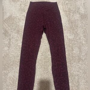 Lululemon Athletica Burgundy Patterned Leggings
